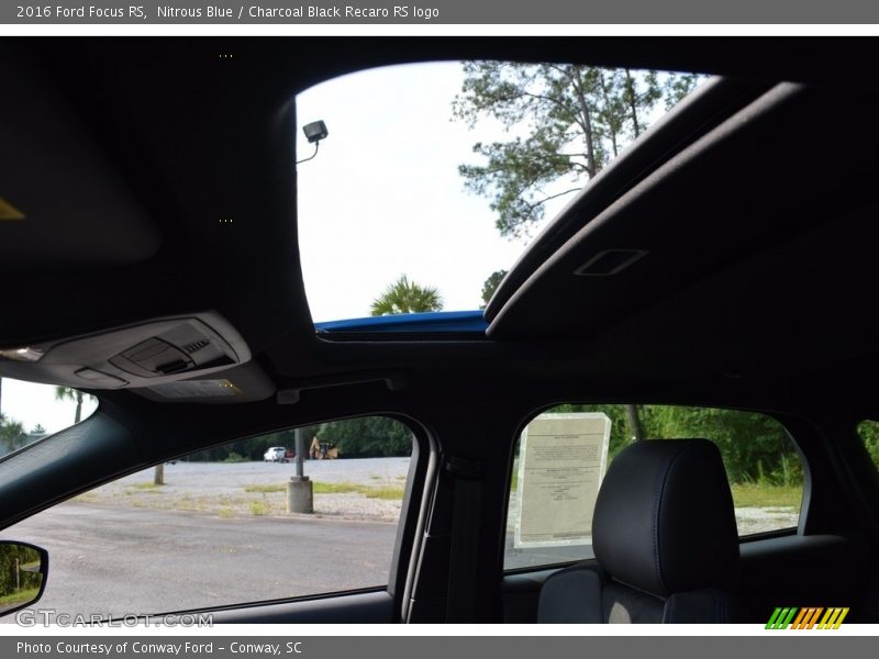 Nitrous Blue / Charcoal Black Recaro RS logo 2016 Ford Focus RS