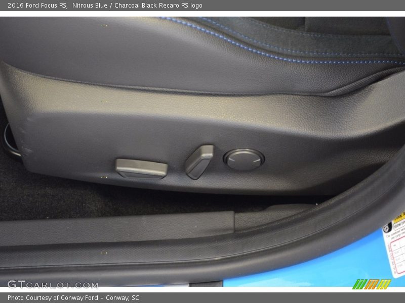 Nitrous Blue / Charcoal Black Recaro RS logo 2016 Ford Focus RS