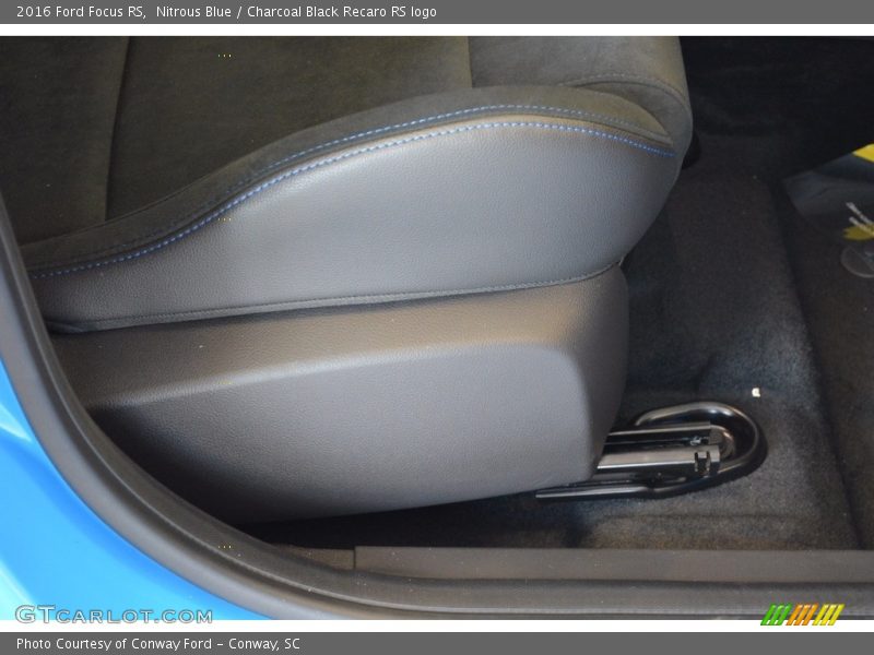 Nitrous Blue / Charcoal Black Recaro RS logo 2016 Ford Focus RS
