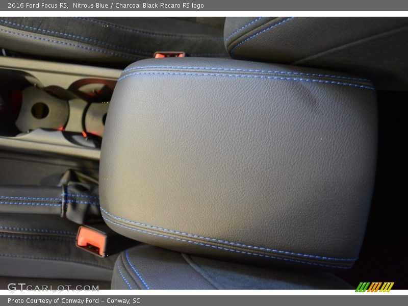 Nitrous Blue / Charcoal Black Recaro RS logo 2016 Ford Focus RS