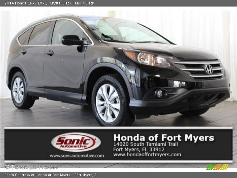 Crystal Black Pearl / Black 2014 Honda CR-V EX-L
