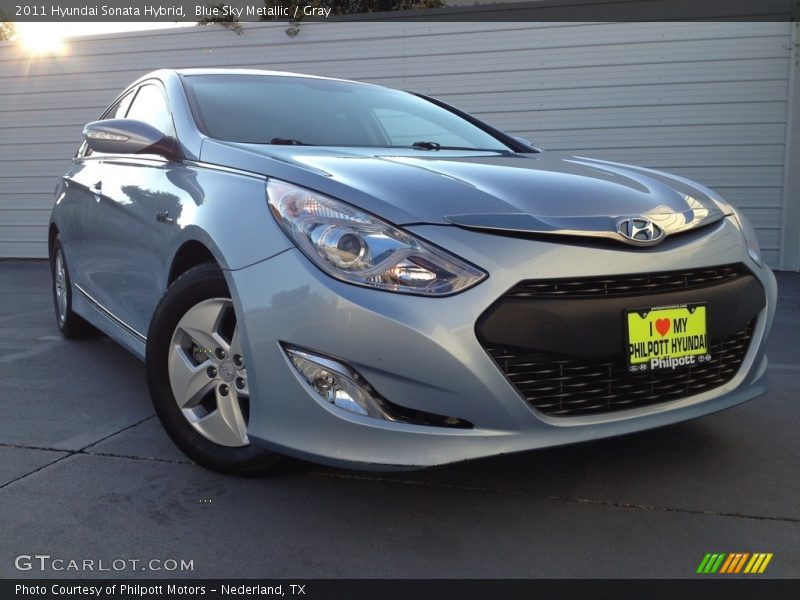 Blue Sky Metallic / Gray 2011 Hyundai Sonata Hybrid