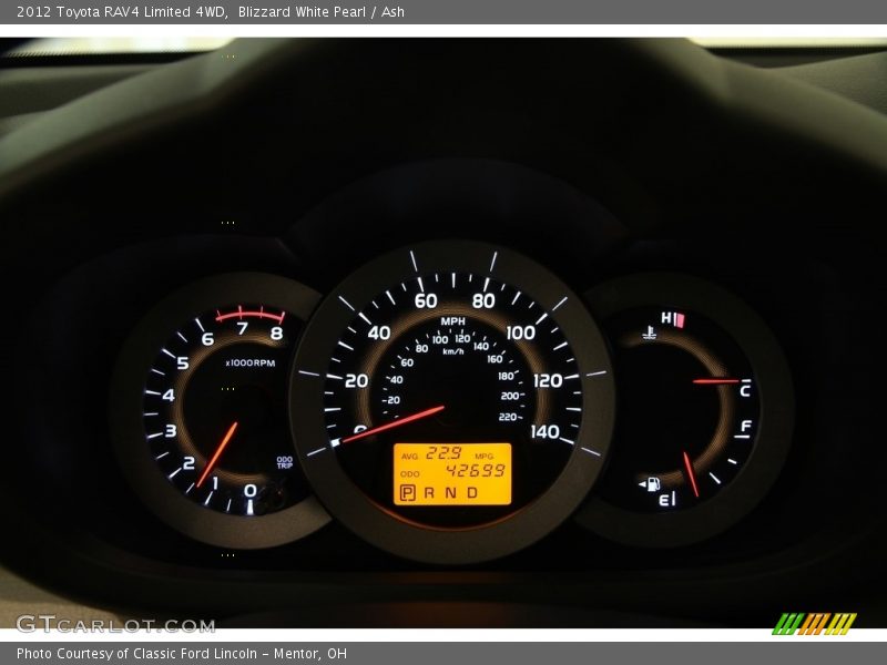 Blizzard White Pearl / Ash 2012 Toyota RAV4 Limited 4WD