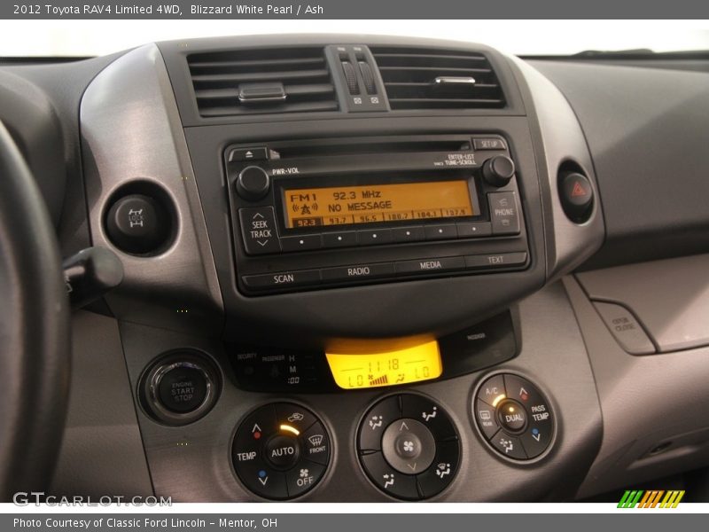 Blizzard White Pearl / Ash 2012 Toyota RAV4 Limited 4WD