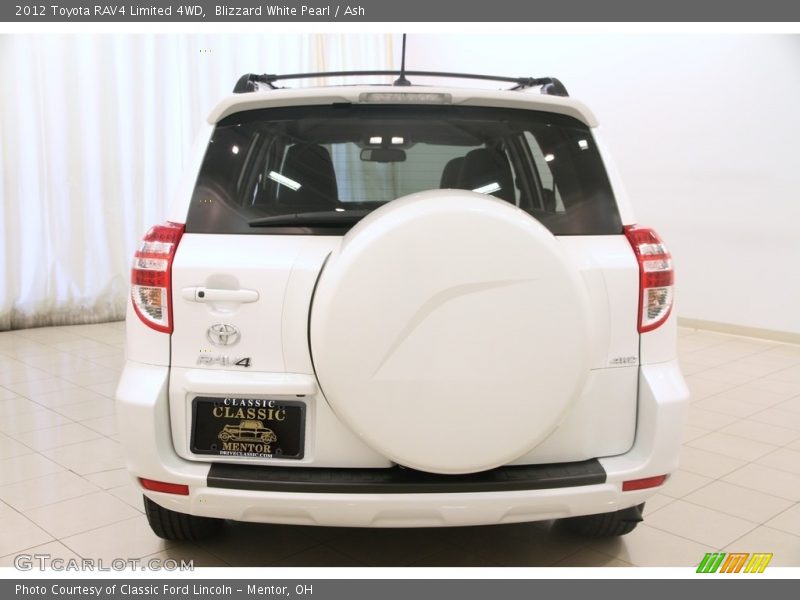 Blizzard White Pearl / Ash 2012 Toyota RAV4 Limited 4WD