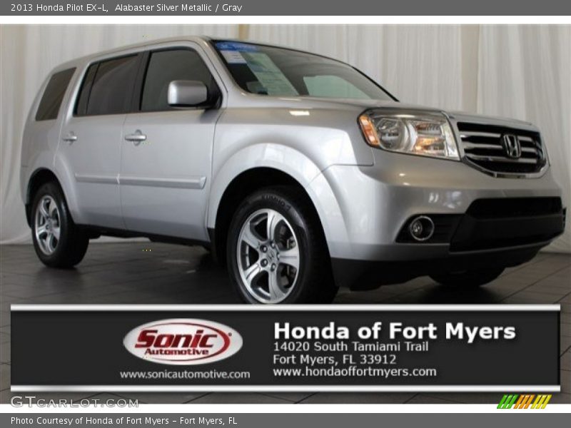 Alabaster Silver Metallic / Gray 2013 Honda Pilot EX-L