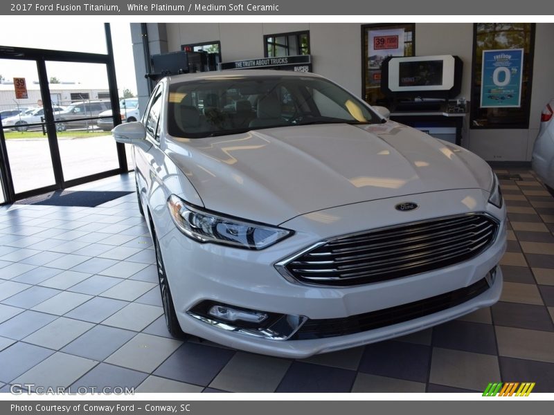 White Platinum / Medium Soft Ceramic 2017 Ford Fusion Titanium