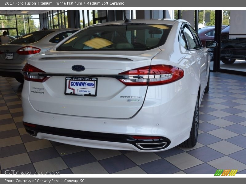 White Platinum / Medium Soft Ceramic 2017 Ford Fusion Titanium