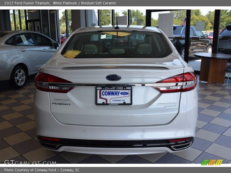 White Platinum / Medium Soft Ceramic 2017 Ford Fusion Titanium
