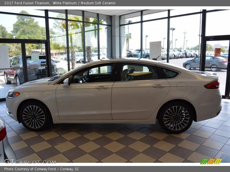 White Platinum / Medium Soft Ceramic 2017 Ford Fusion Titanium