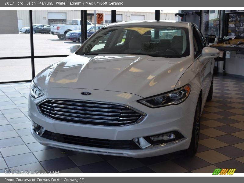 White Platinum / Medium Soft Ceramic 2017 Ford Fusion Titanium