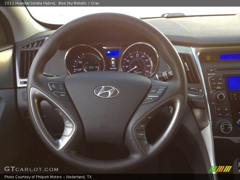 Blue Sky Metallic / Gray 2011 Hyundai Sonata Hybrid