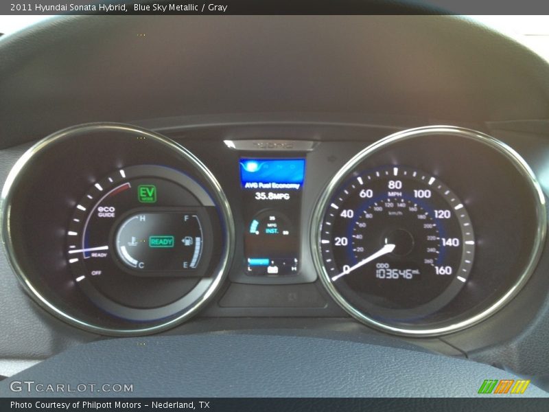 Blue Sky Metallic / Gray 2011 Hyundai Sonata Hybrid