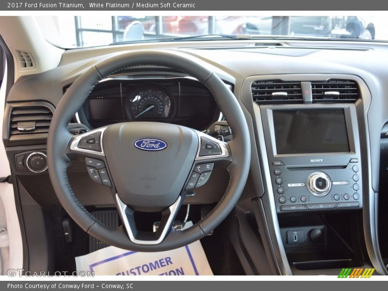 White Platinum / Medium Soft Ceramic 2017 Ford Fusion Titanium