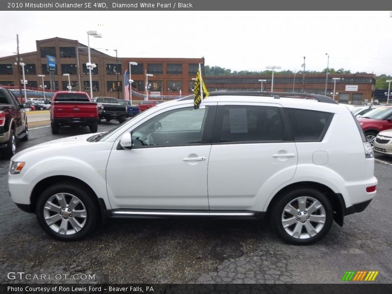 Diamond White Pearl / Black 2010 Mitsubishi Outlander SE 4WD