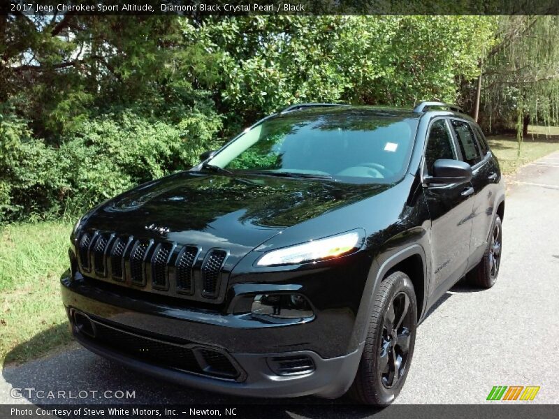 Diamond Black Crystal Pearl / Black 2017 Jeep Cherokee Sport Altitude