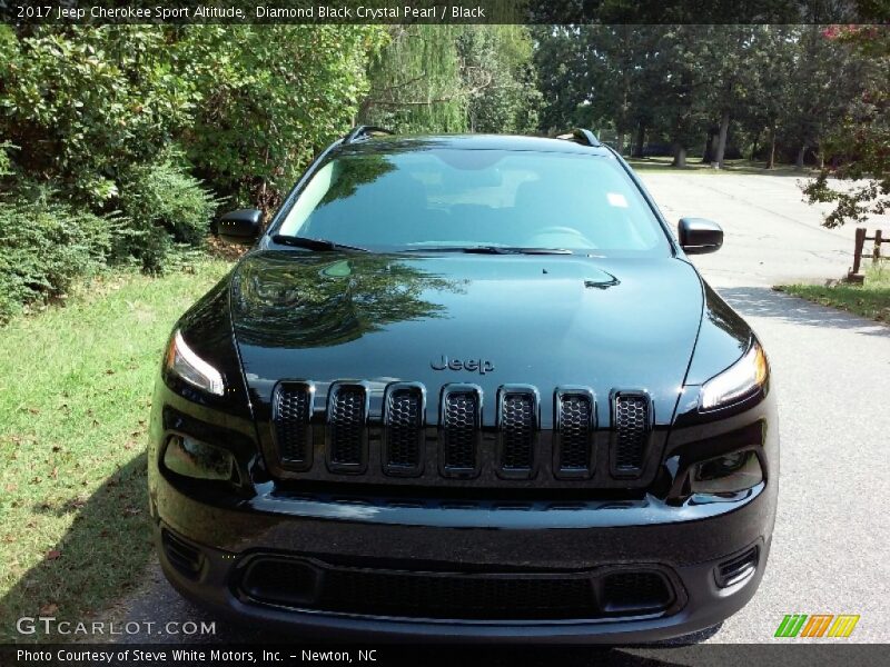 Diamond Black Crystal Pearl / Black 2017 Jeep Cherokee Sport Altitude