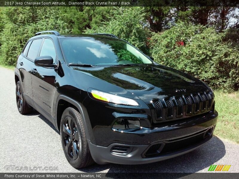 Diamond Black Crystal Pearl / Black 2017 Jeep Cherokee Sport Altitude