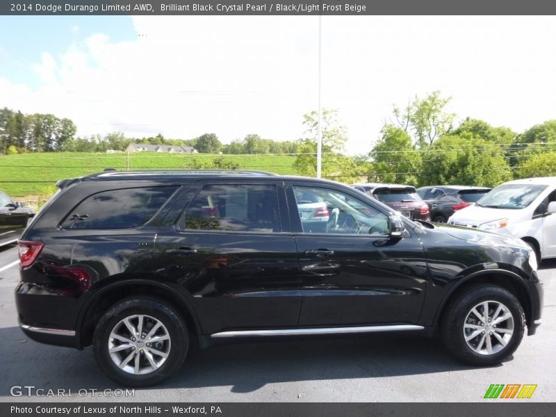Brilliant Black Crystal Pearl / Black/Light Frost Beige 2014 Dodge Durango Limited AWD