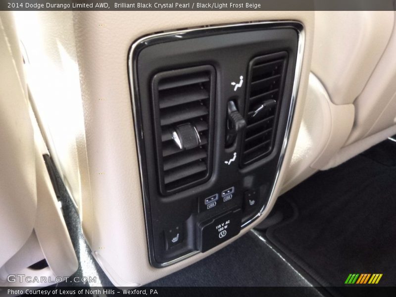 Brilliant Black Crystal Pearl / Black/Light Frost Beige 2014 Dodge Durango Limited AWD
