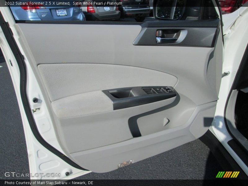 Satin White Pearl / Platinum 2012 Subaru Forester 2.5 X Limited