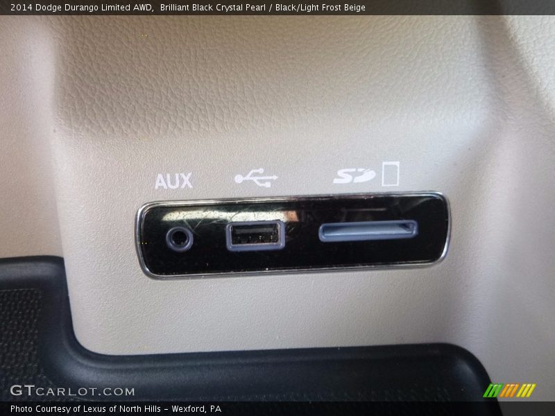 Brilliant Black Crystal Pearl / Black/Light Frost Beige 2014 Dodge Durango Limited AWD