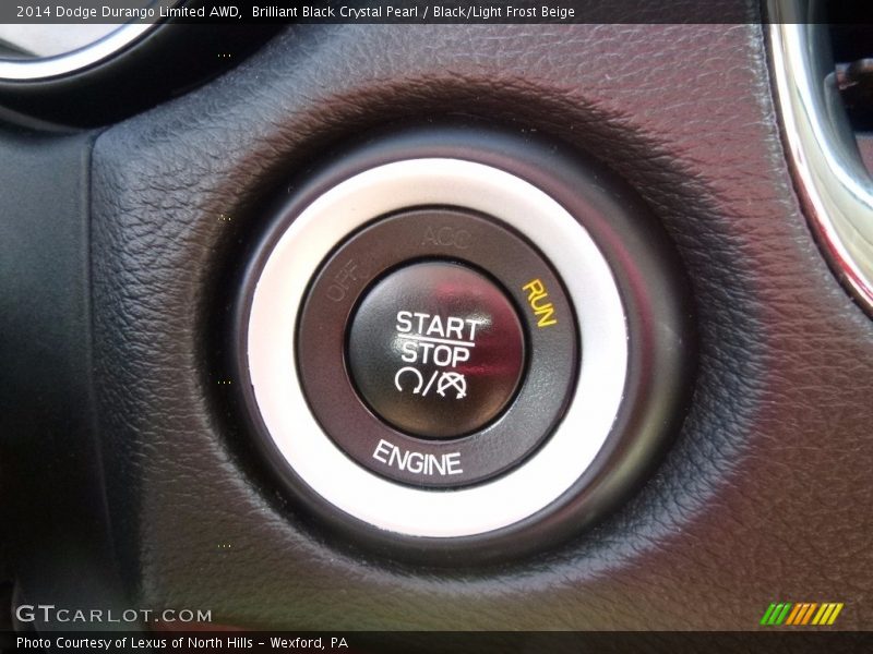 Brilliant Black Crystal Pearl / Black/Light Frost Beige 2014 Dodge Durango Limited AWD