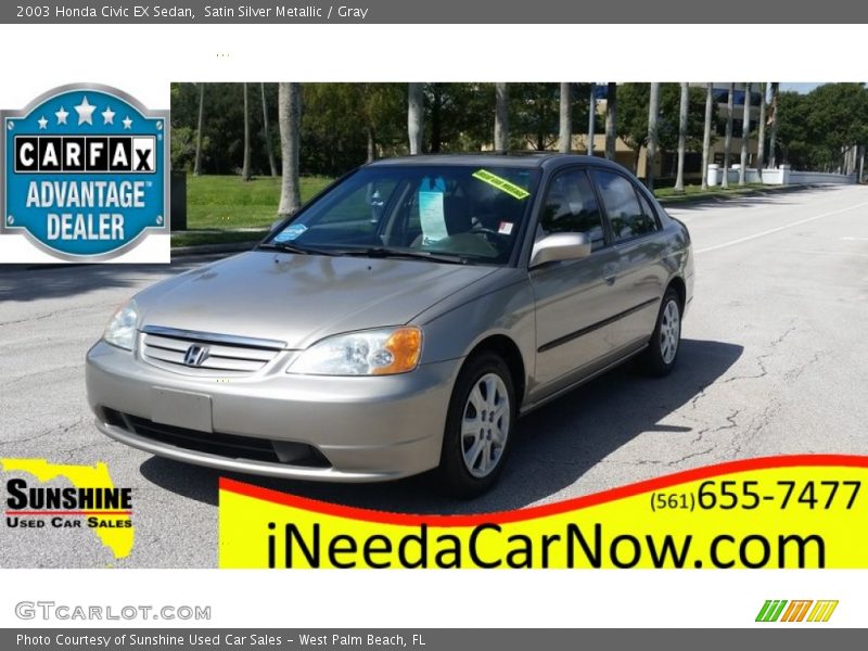 Satin Silver Metallic / Gray 2003 Honda Civic EX Sedan