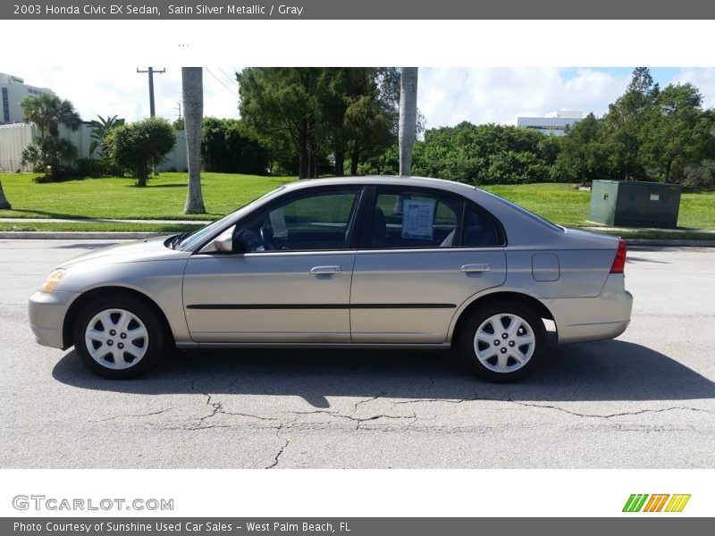 Satin Silver Metallic / Gray 2003 Honda Civic EX Sedan