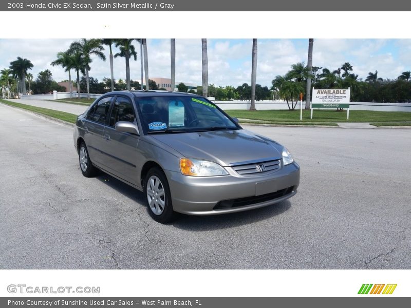 Satin Silver Metallic / Gray 2003 Honda Civic EX Sedan