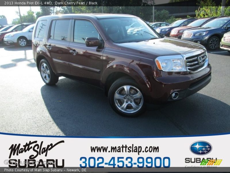 Dark Cherry Pearl / Black 2013 Honda Pilot EX-L 4WD