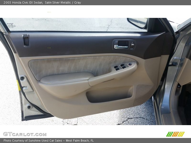 Satin Silver Metallic / Gray 2003 Honda Civic EX Sedan