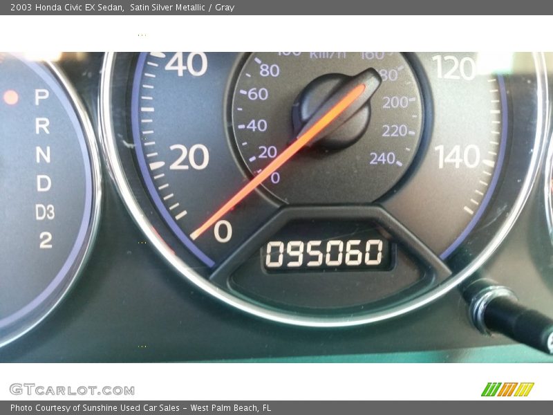 Satin Silver Metallic / Gray 2003 Honda Civic EX Sedan