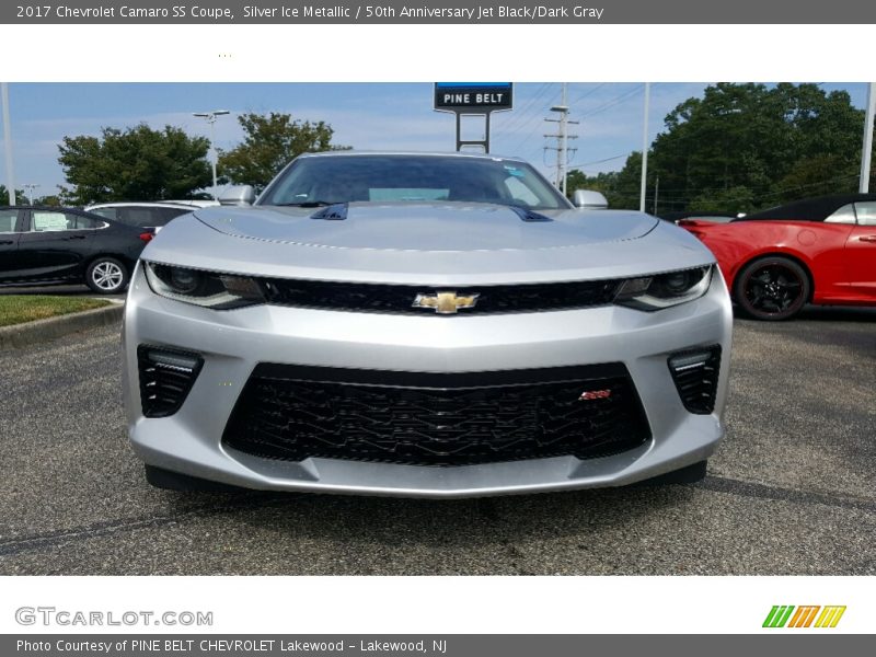 Silver Ice Metallic / 50th Anniversary Jet Black/Dark Gray 2017 Chevrolet Camaro SS Coupe