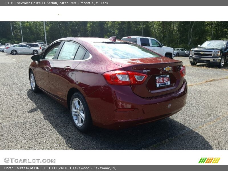 Siren Red Tintcoat / Jet Black 2016 Chevrolet Cruze LT Sedan