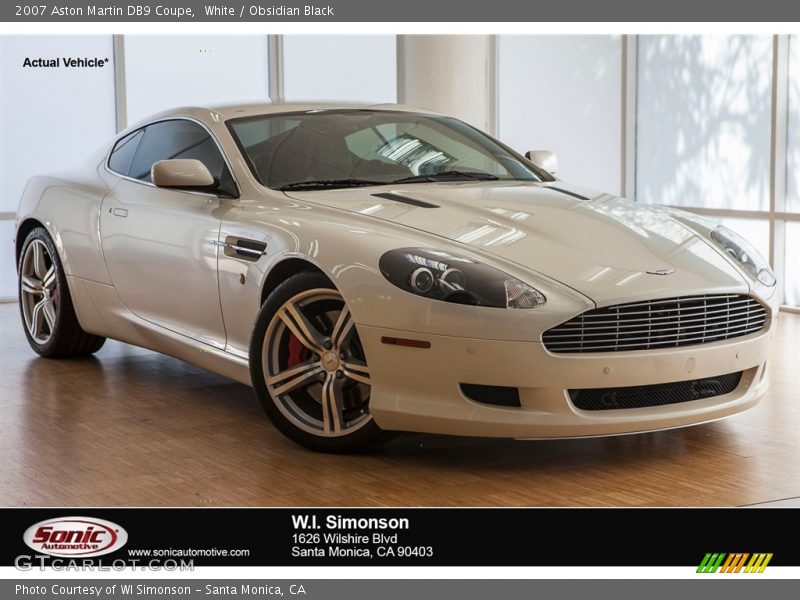 White / Obsidian Black 2007 Aston Martin DB9 Coupe