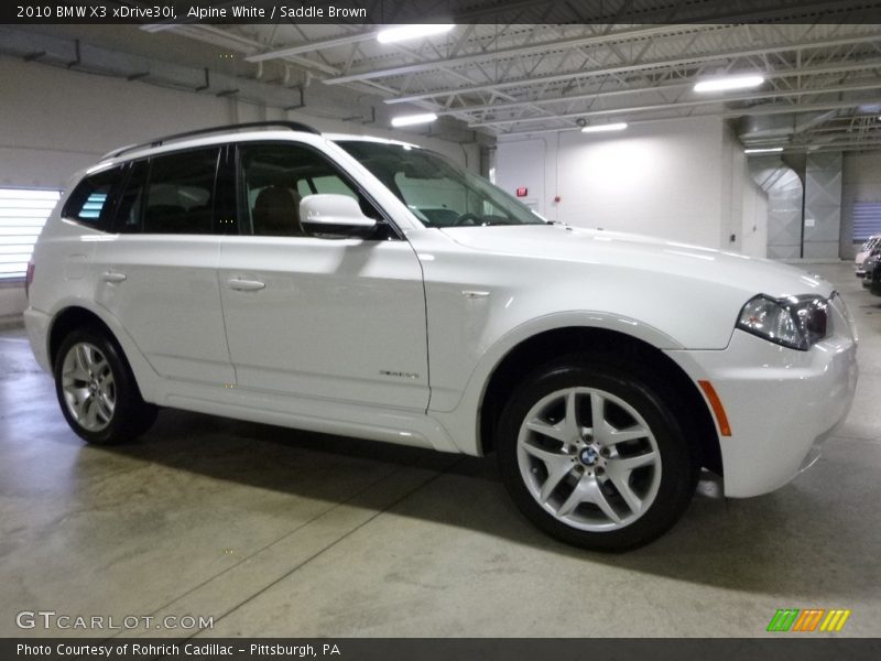 Alpine White / Saddle Brown 2010 BMW X3 xDrive30i