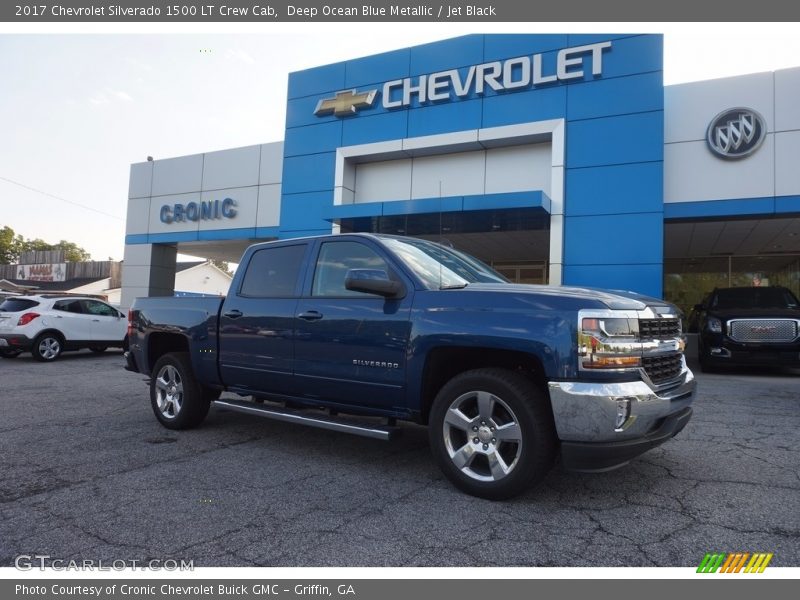 Deep Ocean Blue Metallic / Jet Black 2017 Chevrolet Silverado 1500 LT Crew Cab