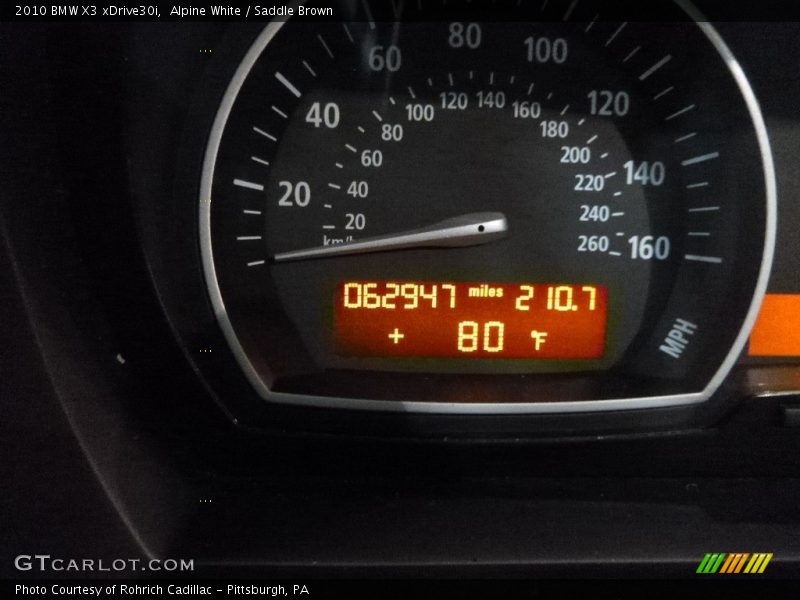 Alpine White / Saddle Brown 2010 BMW X3 xDrive30i