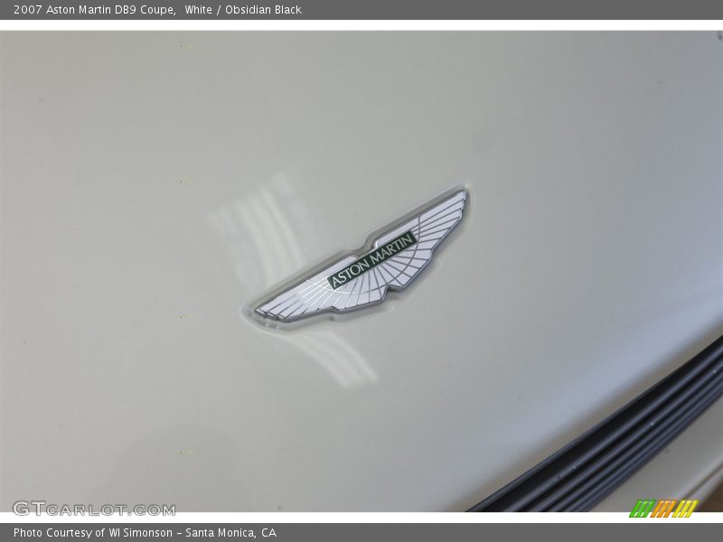 White / Obsidian Black 2007 Aston Martin DB9 Coupe