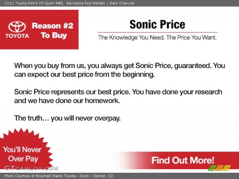 Barcelona Red Metallic / Dark Charcoal 2011 Toyota RAV4 V6 Sport 4WD