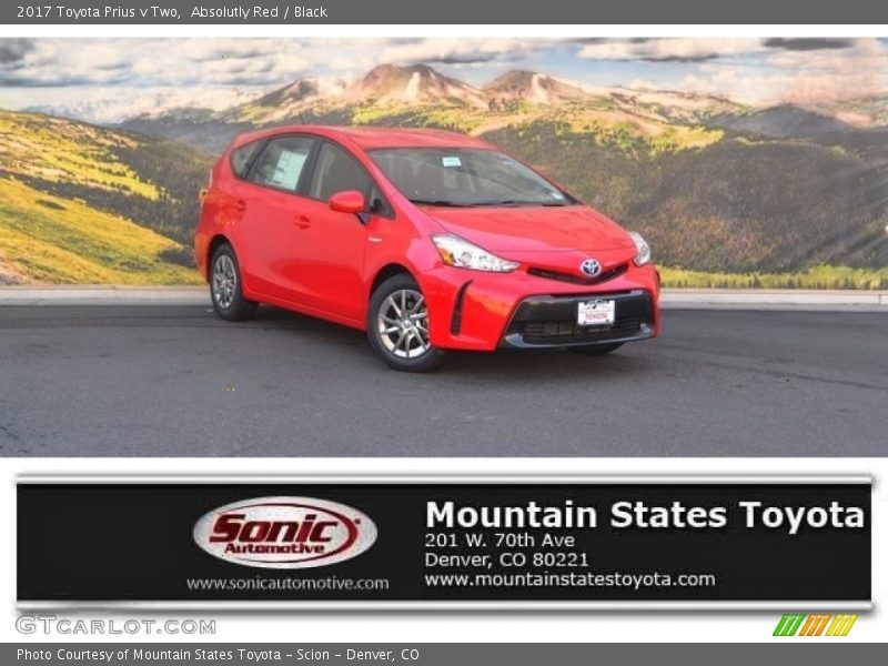 Absolutly Red / Black 2017 Toyota Prius v Two