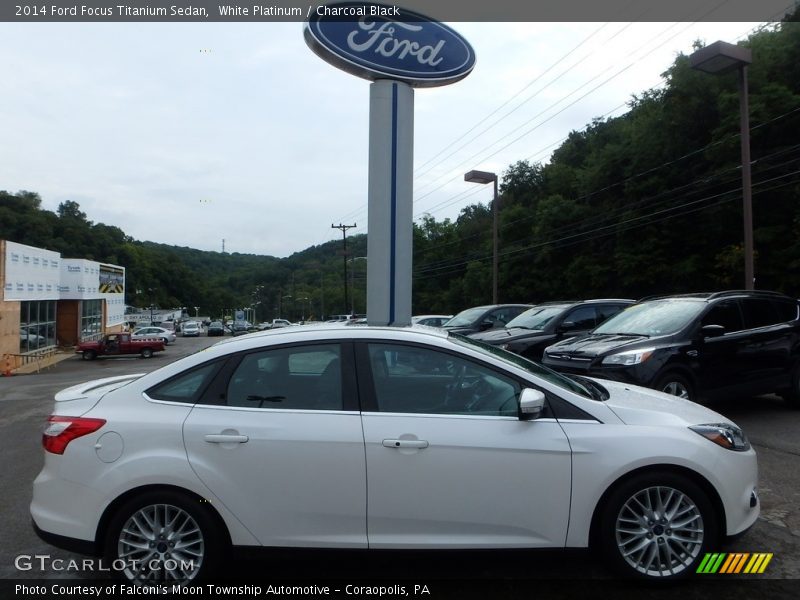 White Platinum / Charcoal Black 2014 Ford Focus Titanium Sedan