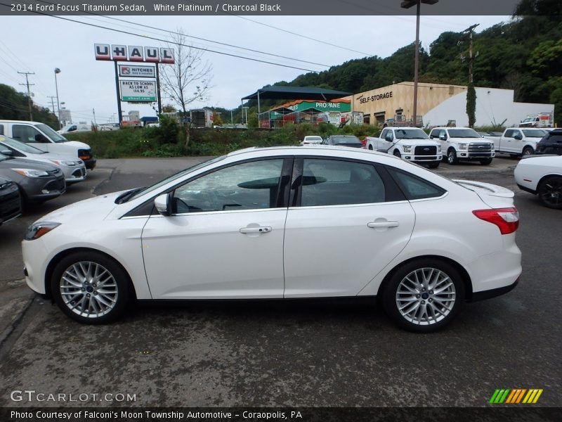 White Platinum / Charcoal Black 2014 Ford Focus Titanium Sedan