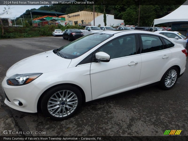 White Platinum / Charcoal Black 2014 Ford Focus Titanium Sedan
