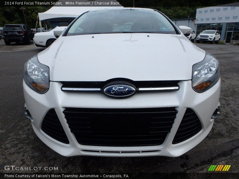 White Platinum / Charcoal Black 2014 Ford Focus Titanium Sedan