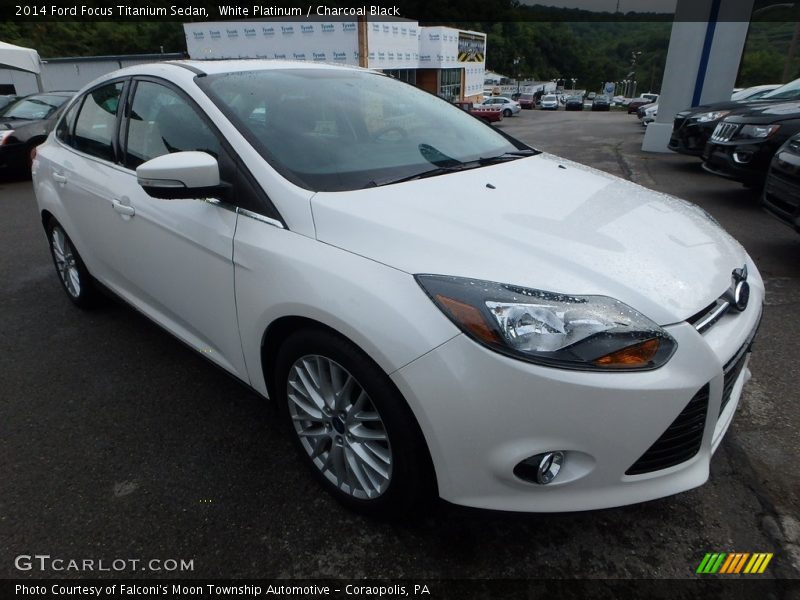 White Platinum / Charcoal Black 2014 Ford Focus Titanium Sedan