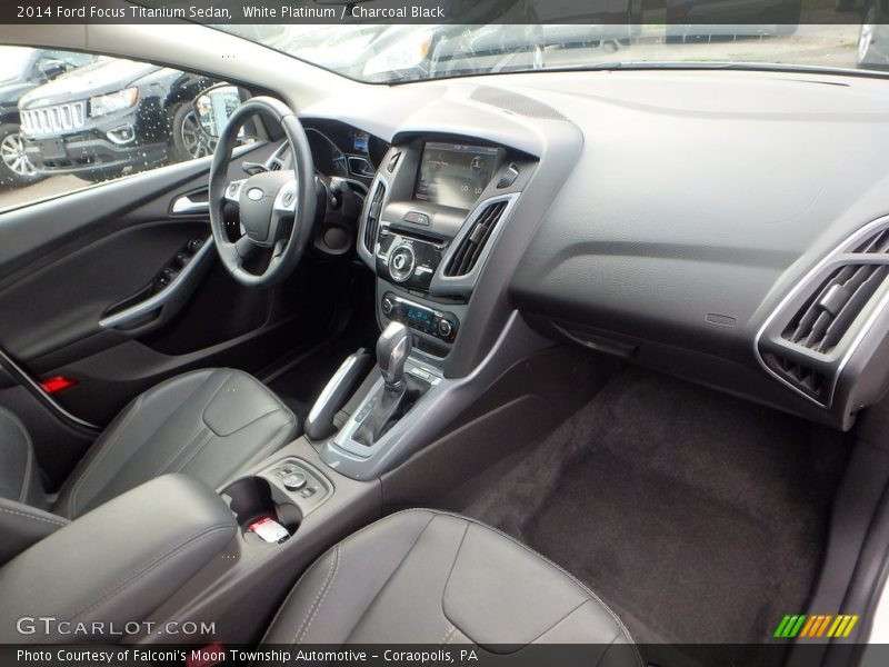 White Platinum / Charcoal Black 2014 Ford Focus Titanium Sedan
