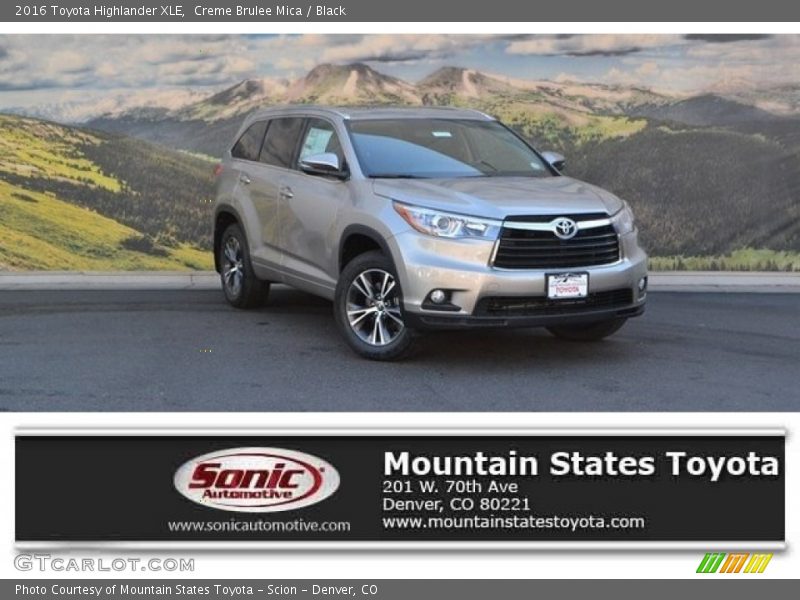 Creme Brulee Mica / Black 2016 Toyota Highlander XLE