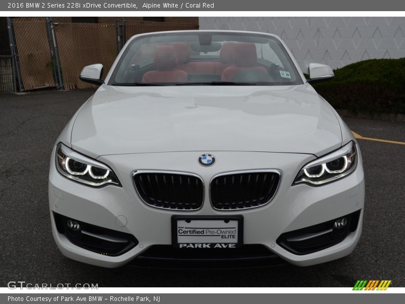 Alpine White / Coral Red 2016 BMW 2 Series 228i xDrive Convertible